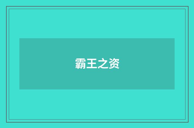 霸王之资