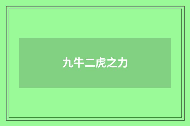 九牛二虎之力
