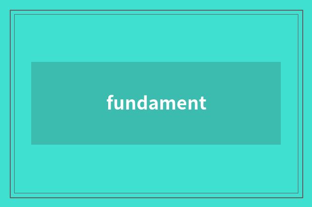 fundament