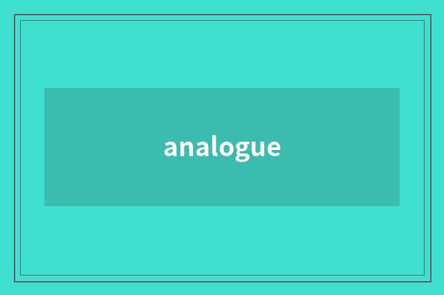 analogue