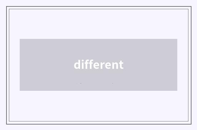 different
