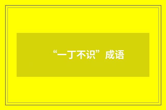 “一丁不识”成语