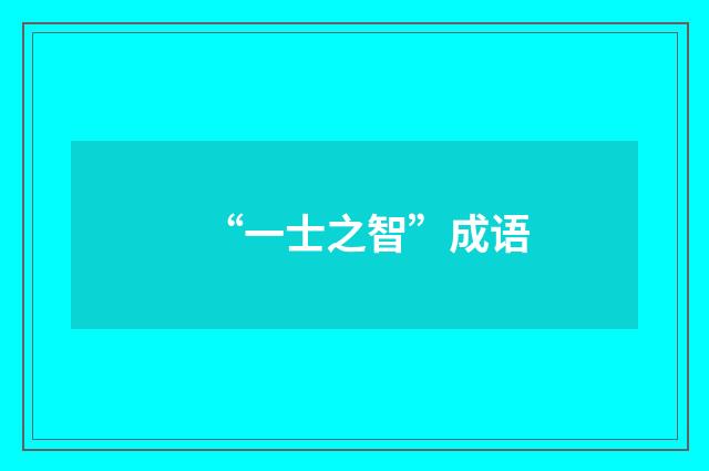 “一士之智”成语