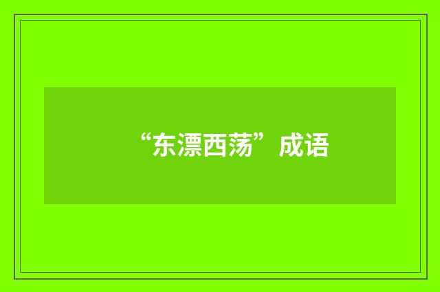 “东漂西荡”成语