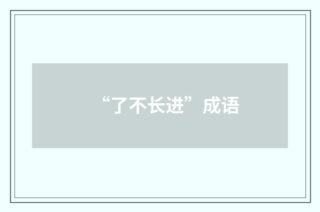 “了不长进”成语
