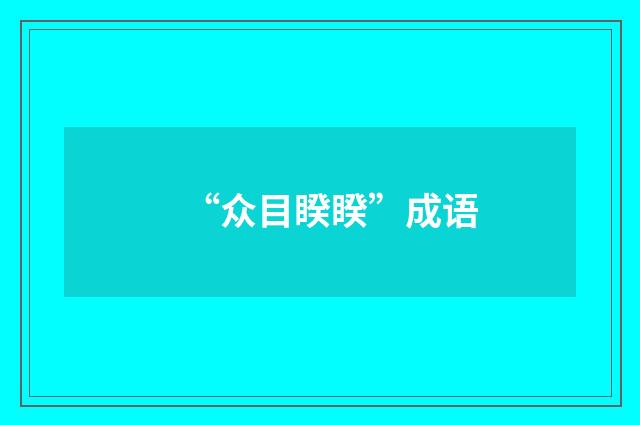 “众目睽睽”成语