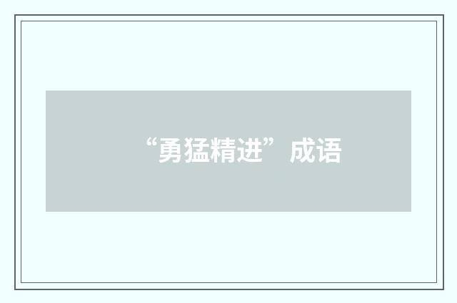 “勇猛精进”成语