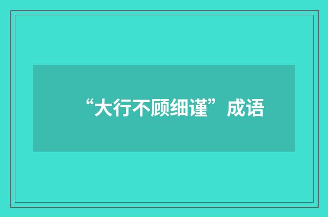 “大行不顾细谨”成语