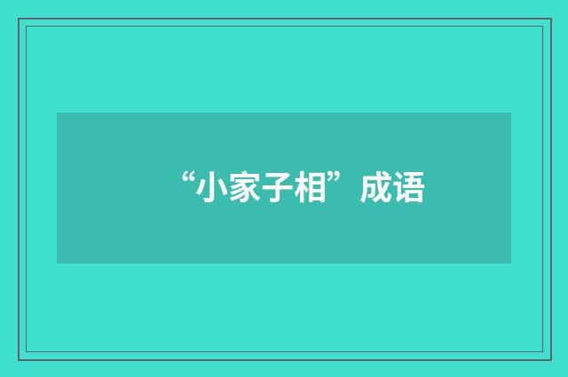 “小家子相”成语