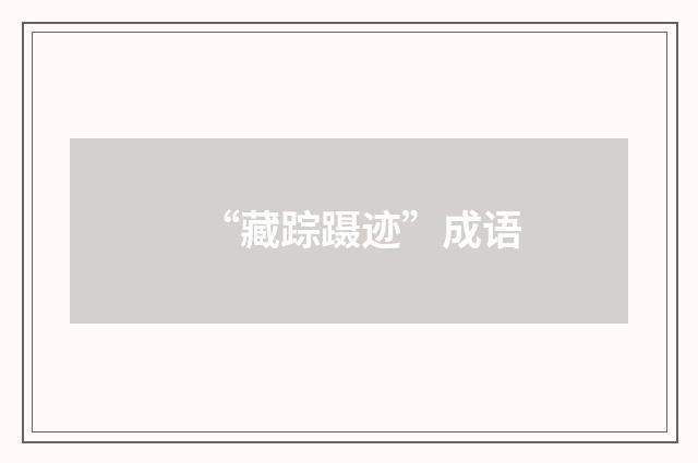 “藏踪蹑迹”成语