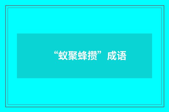 “蚁聚蜂攒”成语