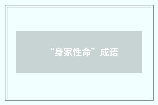 “身家性命”成语