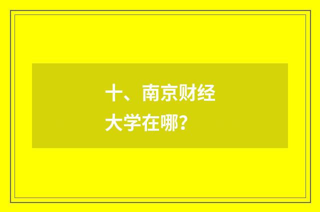 十、南京财经大学在哪？