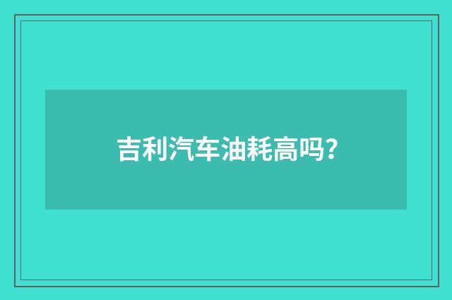 吉利汽车油耗高吗?