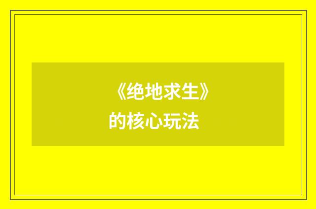 《绝地求生》的核心玩法