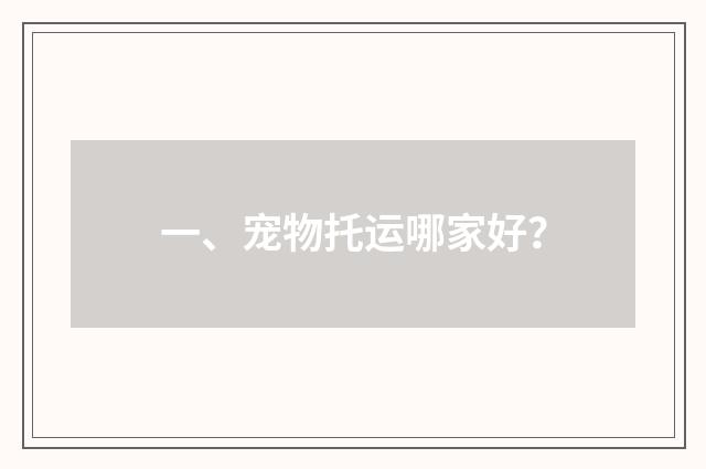 一、宠物托运哪家好?