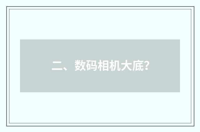 二、数码相机大底？