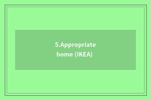 5.Appropriate home (IKEA)