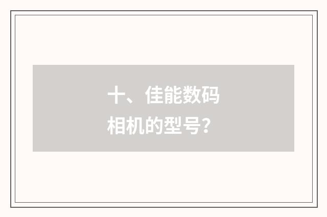 十、佳能数码相机的型号?