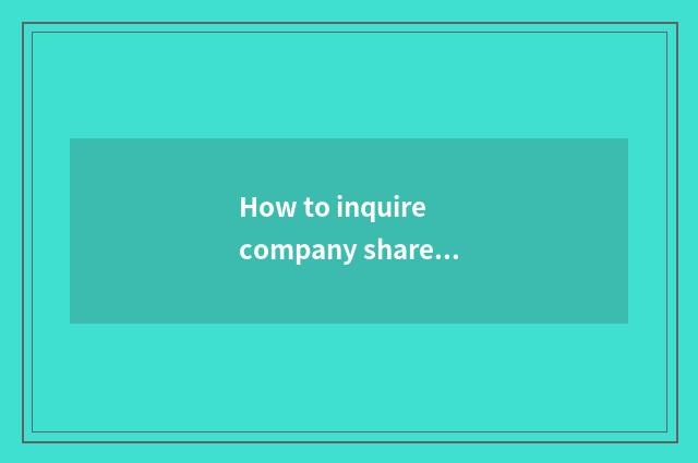 How to inquire company shareholder (initiator) contributive circumstance?