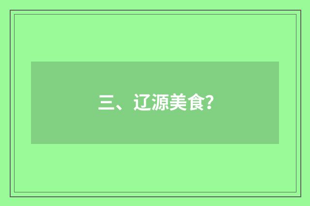 三、辽源美食?