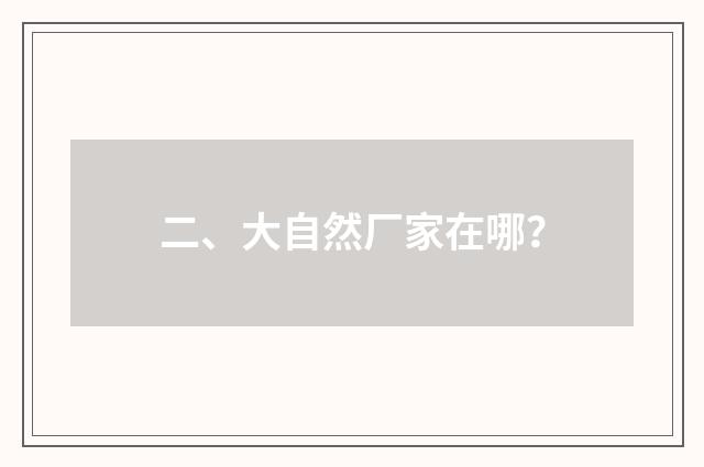 二、大自然厂家在哪？