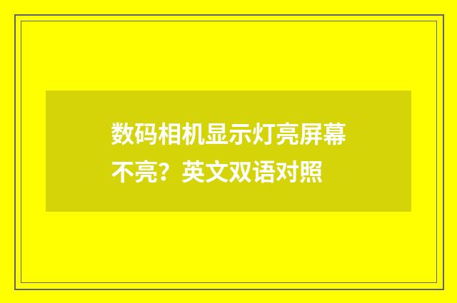 数码相机显示灯亮屏幕不亮?英文双语对照