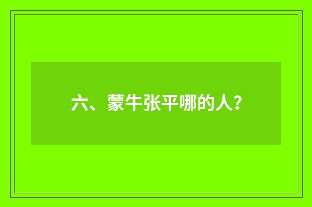六、蒙牛张平哪的人?