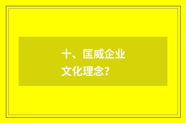 十、匡威企业文化理念?