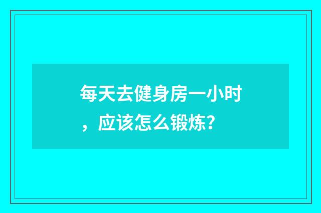 每天去健身房一小时,应该怎么锻炼?