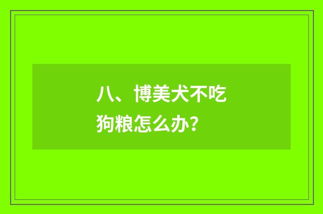 八、博美犬不吃狗粮怎么办?