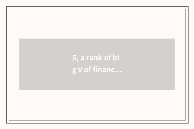 5, a rank of big V of finance and economics?