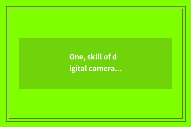 One, skill of digital camera photography?