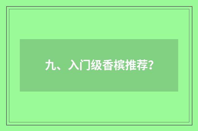 九、入门级香槟推荐?