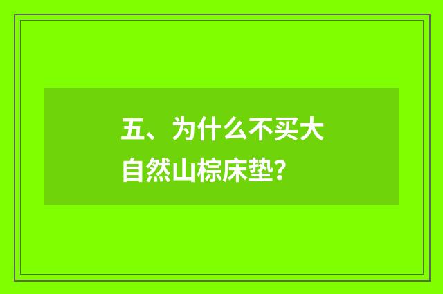 五、为什么不买大自然山棕床垫？