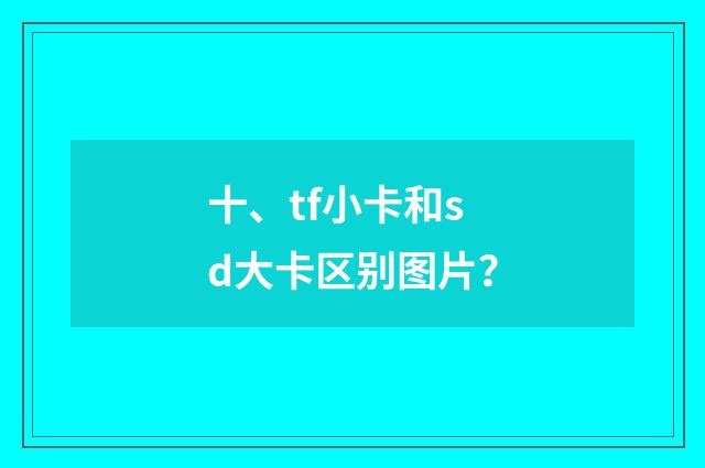 十、tf小卡和sd大卡区别图片?