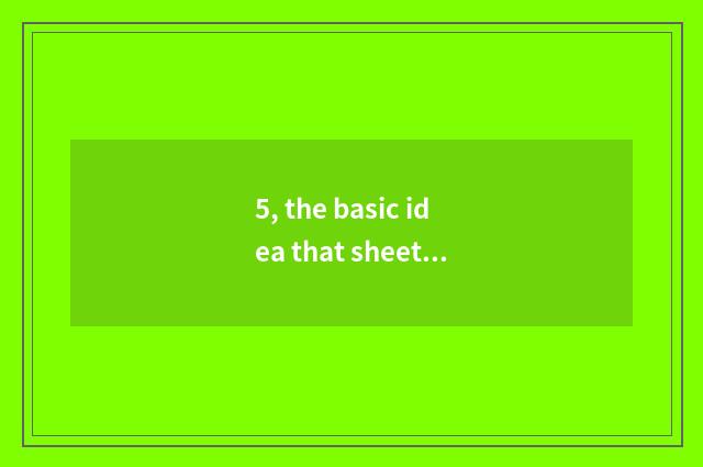 5, the basic idea that sheet opposes digital camera?
