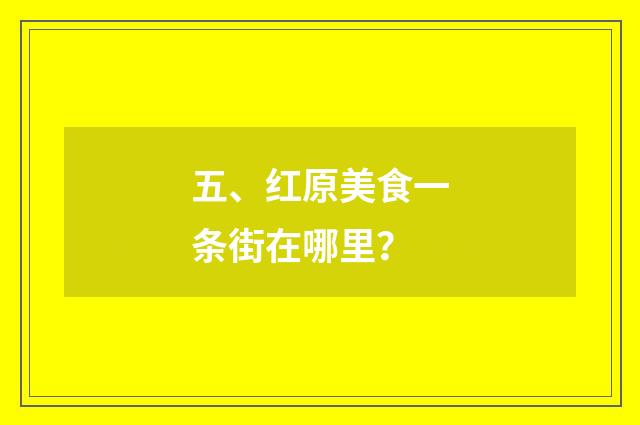 五、红原美食一条街在哪里？
