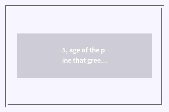 5, age of the pine that greet a visitor?