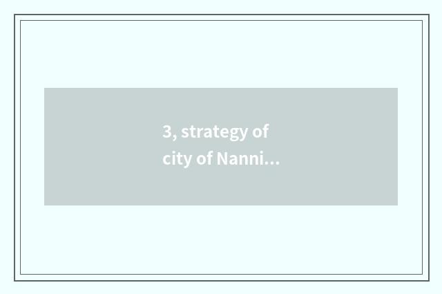 3, strategy of city of Nanning every phenomenon?