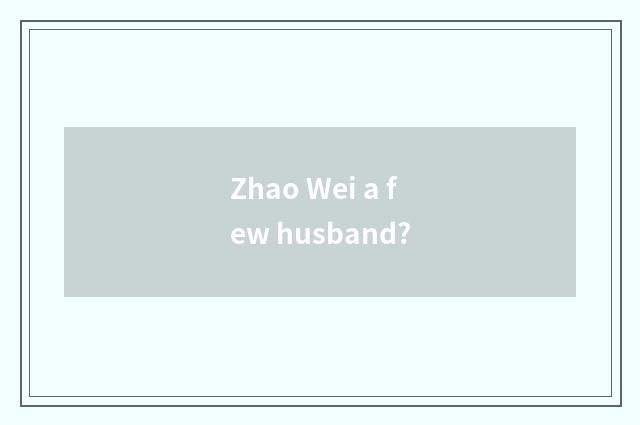 Zhao Wei a few husband?