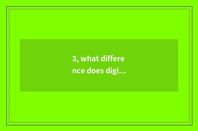 3, what difference does digital camera Ccd have?