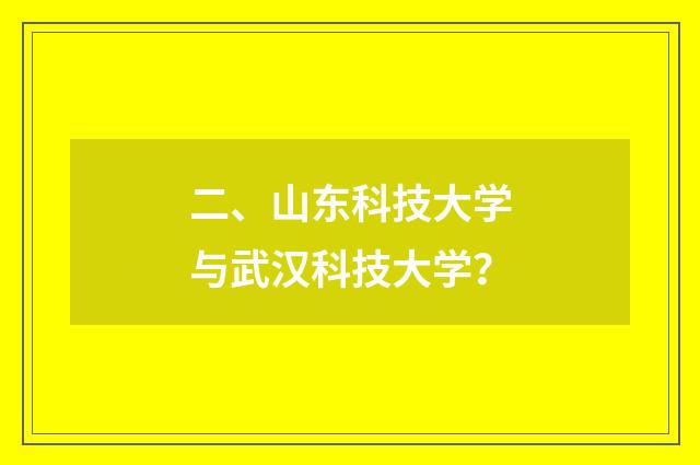 二、山东科技大学与武汉科技大学?