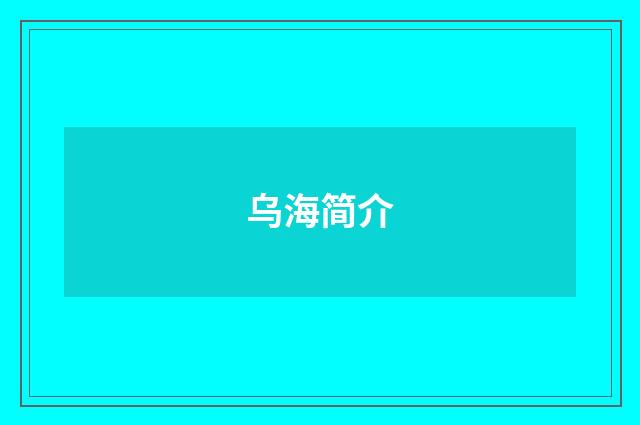 乌海简介