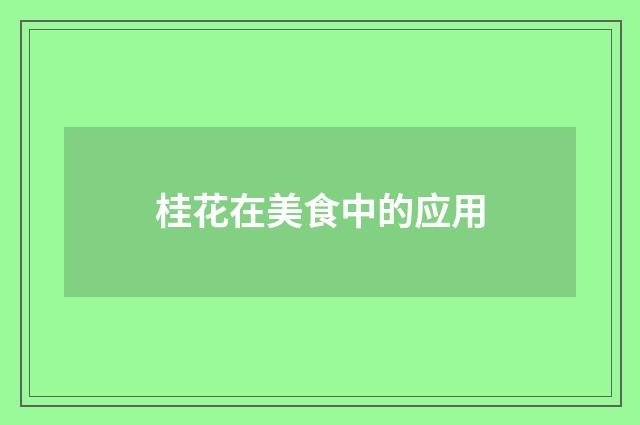 桂花在美食中的应用