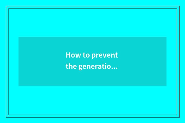 How to prevent the generation of stain?
