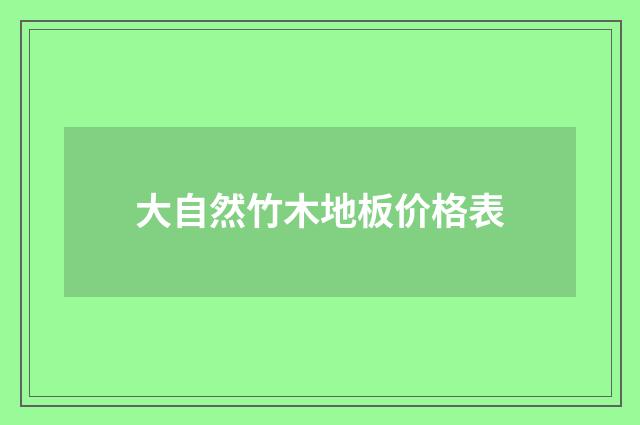 大自然竹木地板价格表