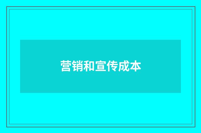 营销和宣传成本