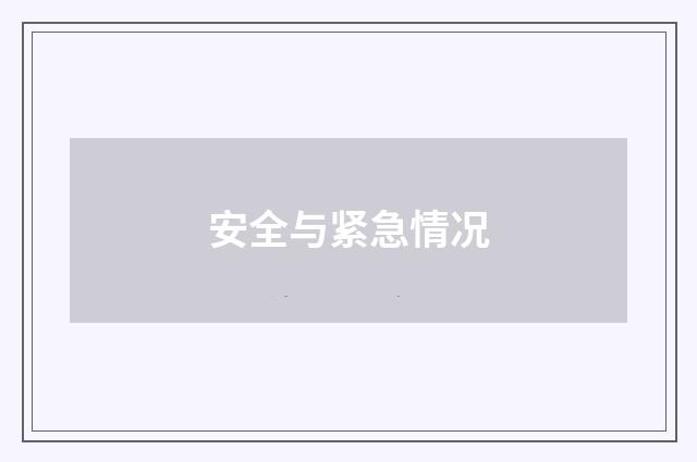 安全与紧急情况