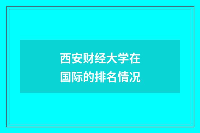 西安财经大学在国际的排名情况